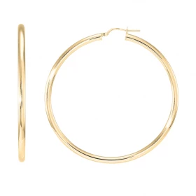  Créoles Or Jaune 375 Fil Rond 3mm Diam. 55mm Section ronde 3mm diamètre Diamètre exterieur : 55mm Système fermeture : cha...