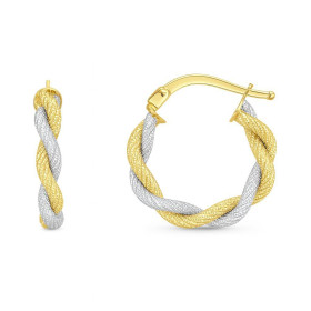 Créoles Entrelacées 2 ors 375 18mm Créoles composées d une créole or jaune d une créole or blanc entrelacées Largeur : 3mm...