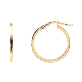 Créoles Diam. 18mm Or Jaune 375 Section carrée Diamètre exterieur : 18mm Section carrée 1,8x1.8mm Système d attache : char...