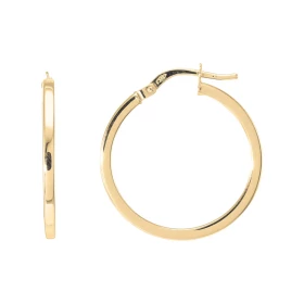 Créoles Diam. 23mm Or Jaune 375 Section carrée Diamètre exterieur : 23mm Section carrée 1,8x1.8mm Système d attache : char...
