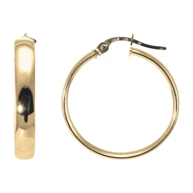  Créoles Demi-jonc 4mm x 22mm Or Jaune 375 Diamètre exterieur : 22mm Section ovale 4x1.6mm large Système d attache : charn...