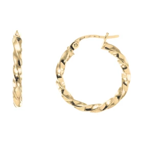 Créoles Torsadées 2.3mm x 20mm Or Jaune 375 Diamètre exterieur : 20mm Section torsadée 2.3mm large Système d attache : cha...