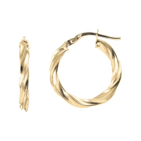 Créoles Torsadées 2.8mm x 20mm Or Jaune 375 Diamètre exterieur : 20mm Section torsadée 2.8mm large Système d attache : cha...