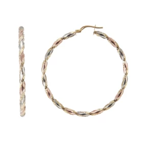  Créoles Torsadées 2.8mm x 45mm 3 Ors 375 Diamètre extérieur : 45mm Section torsadée 2.8mm large Système d attache : charn...
