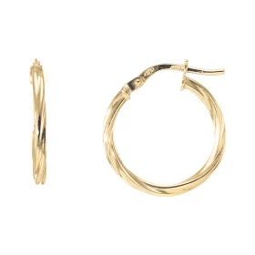 Créoles Torsadées 2mm x 20mm Or Jaune 375 Diamètre exterieur : 20mm Section torsadée 2mm large Système d attache : charnière