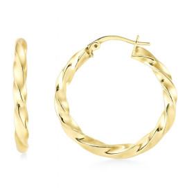  Créoles Torsadées 3.2mm x 22mm Or Jaune 375 Diamètre exterieur : 22mm Section torsadée 3.2mm large Système d attache : ch...