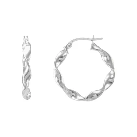  Créoles rondes torsadées or blanc 375 Système d attache : charnière Diamètre : 20mm Largeur : 3mm 