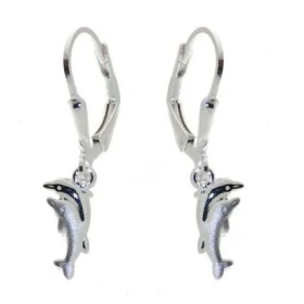 Boucles d oreilles Dauphins pendantes Argent 925 Motif forme dauphin