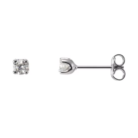 Boucles d oreilles Diamant 0.30 carat Or Blanc 750 Boucles d oreilles serties 2 diamants 3.6mm diamètre (2 x 0,15 Carat - ...