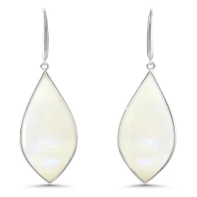  Boucles d oreilles Argent 925 Nacre Nacre forme poire Dimensions d une boucle (vue face) : 57x20mm Système fermeture : cr...