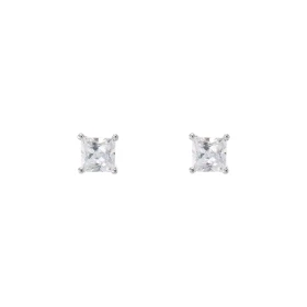  Puces d oreilles Argent Oxydes zirconium Carrés 4mm Paire boucles d oreilles Argent 925 rhodié Oxydes zirconium Pierres 4...