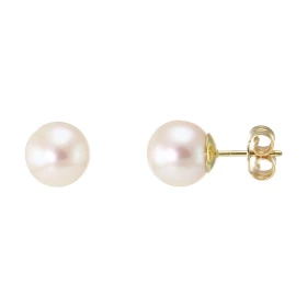  Boucles d oreilles Or jaune 750 perles culture Diamètre des perles : 8mm Système fermeture : poussettes 