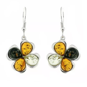 Boucles d oreilles Feuilles Ambre Multicolore Argent 925 Boucles d oreilles pendantes Argent 925 Ambre multicolore (couleu...
