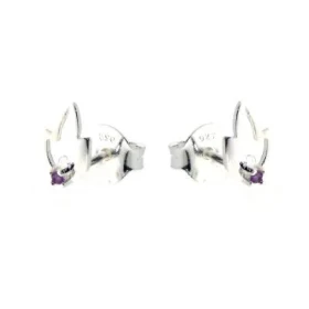 Boucles d oreilles Argent 925 Améthyste Dimensions du motif : 8 x 5.5 mm Diamètre des pierres : 1.5 mm 