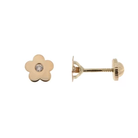  Boucles d oreilles fleur Oxyde Or Jaune 375 Dimensions du motif : 5x5mm Fermoir à vis 