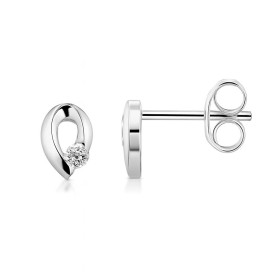 Boucles d oreilles Argent 925 Oxyde zirconium Motif forme goutte serti d une pierre 2mm