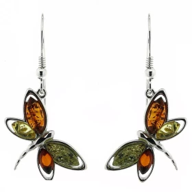 Boucles d oreilles Libellules Ambre Multicolore Argent 925 Boucles d oreilles pendantes Argent 925 Ambre multicolore (coul...