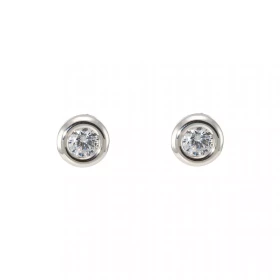  Boucles d oreilles Oxyde zirconium Monture type pneu Or 375/1000 2 tons Diamètre des pierres : 4mm Diamètre du motif : 7m...