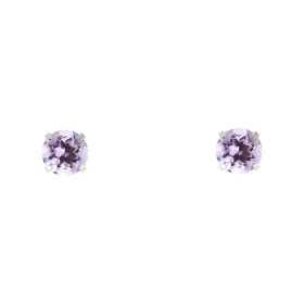 Boucles d oreilles Or Blanc 375 Améthyste 5mm Boucles d oreilles type puces Or Blanc 375 Pierres rondes 5mm diamètre (0,55...