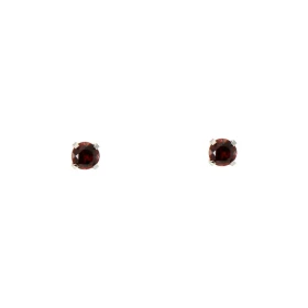 Boucles d oreilles Or Blanc 375 Grenat 3mm Boucles d oreilles type puces Or Blanc 375 Pierres rondes 3mm diamètre (0,15 ca...