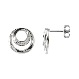 Boucles d oreilles Or Blanc 750 serties 8 diamants pour un poids total 0,04 carat Dimensions d une boucle vue face : 12 x ...