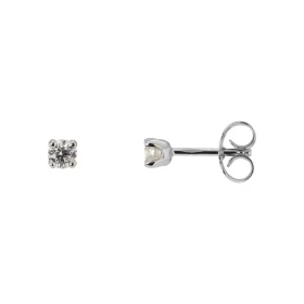  Boucles d oreilles Or blanc 750 Diamant Diamants ronds 3,4mm diamètre Serti à 4 griffes Poids unitaire diamant : 0,13 car...