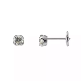  Boucles d oreilles Or Blanc serties deux diamants 0.3 carat  Diamètre des pierres : 4.5mm Système sécurité ALPA Poids tot...