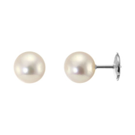  Boucles d oreilles Or Blanc 750 perles culture Akoya Diamètre des perles culture : 7mm Système fermeture sécurisé ALPA Pe...