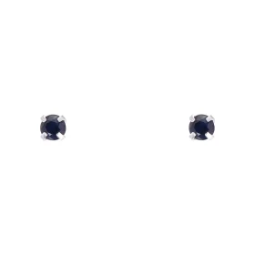 Boucles d oreilles Or Blanc 750 Saphir 3mm Boucles d oreilles type puces Saphir Pierres rondes 3mm diamètre (0,15 carat/pi...