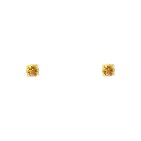 Boucles d oreilles Or Jaune 375 Citrine 3mm Boucles d oreilles type puces Or Jaune 375 Pierres rondes 3mm diamètre (0,15 c...