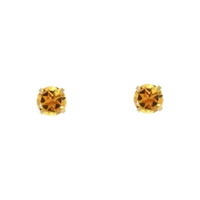 Boucles d oreilles Or Jaune 375 Citrine 5mm Boucles d oreilles type puces Or Jaune 375 Pierres rondes 5mm diamètre (0,55 c...
