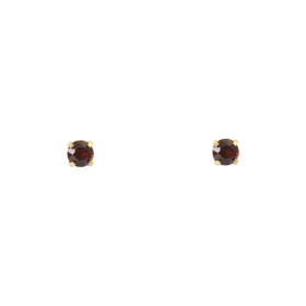  Boucles d oreilles Or Jaune 375 Grenat 3mm Boucles d oreilles type puces Or Jaune 375 Pierres rondes 3mm diamètre (0,15 c...