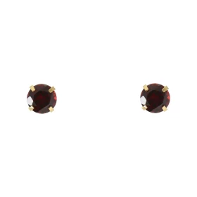Boucles d oreilles Or Jaune 375 Grenat 5mm Boucles d oreilles type puces Or Jaune 375 Pierres rondes 5mm diamètre (0,55 ca...
