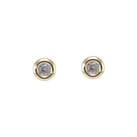  Boucles d oreilles Oxyde zirconium, monture Or Jaune 375/1000 Diamètre des pierres monture : 6mm Diamètre des pierres : 3...