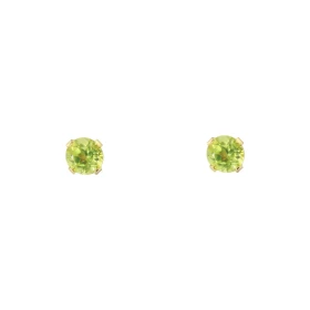 Boucles d oreilles Or Jaune 375 Péridot 4mm Boucles d oreilles type puces Or Jaune 375 Pierres rondes 4mm diamètre (0,3 ca...
