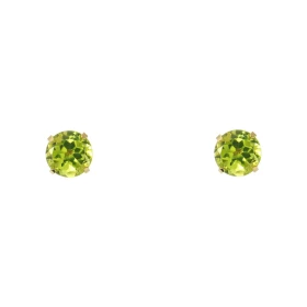 Boucles d oreilles Or Jaune 375 Péridot 5mm Boucles d oreilles type puces Or Jaune 375 Pierres rondes 5mm diamètre (0,55 c...