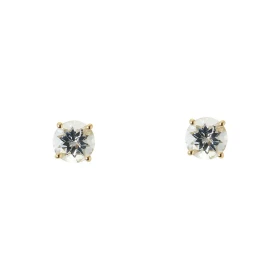 Boucles d oreilles Or Jaune 750 Aigue Marine 5mm Boucles d oreilles type puces Or Jaune 750 Pierres rondes 5mm diamètre (0...