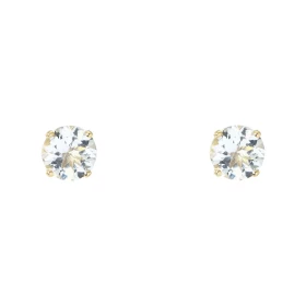 Boucles d oreilles Or Jaune 750 Aigue Marine 6mm Boucles d oreilles type puces Or Jaune 750 Pierres rondes 6mm diamètre (0...
