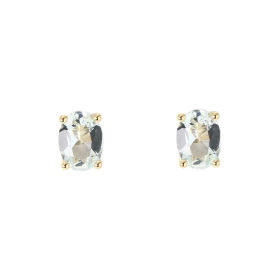 Boucles d oreilles Or Jaune 750 Aigue Marine Ovale 7x5mm Boucles d oreilles type puces Or Jaune 750 Pierres ovales 7x5mm (...