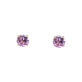 Boucles d oreilles Or Jaune 750 Améthyste 5mm Boucles d oreilles type puces Or Jaune 750 Pierres rondes 5mm diamètre (0,45...