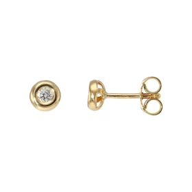  Boucles d oreilles Or Jaune 750 Diamants Poids total des Diamants : 0,10 carat Qualité des Diamants : G Si Monture Pneu S...