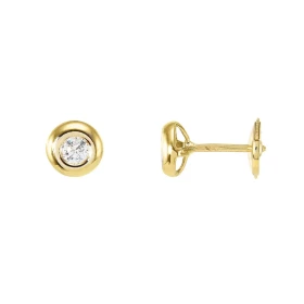  Boucles d oreilles Or Jaune 750 Diamant 0.17 carat Boucles d oreilles type puces Or jaune 750 Pierres rondes 2.7mm diamèt...