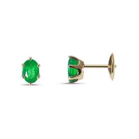  Boucles d oreilles Or Jaune 750 émeraudes ovales 6x4mm Emeraudes ovales 6x4mm (2 x 0,37 carat) Système fermeture sécurisé...