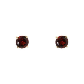 Boucles d oreilles Or Jaune 750 Grenat 5mm Boucles d oreilles type puces Or Jaune 750 Pierres rondes 5mm diamètre (0,45 ca...