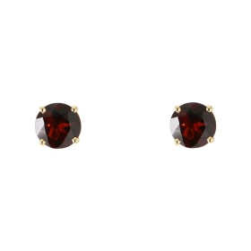 Boucles d oreilles Or Jaune 750 Grenat 6mm Boucles d oreilles type puces Or Jaune 750 Pierres rondes 6mm diamètre (0,8 car...