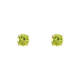 Boucles d oreilles Or Jaune 750 Péridot 5mm Boucles d oreilles type puces Or Jaune 750 Pierres rondes 5mm diamètre (0,45 c...