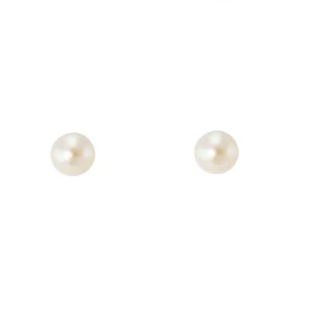  Boucles d oreilles Or jaune 750 Perles culture semi-rondes 4,5mm 