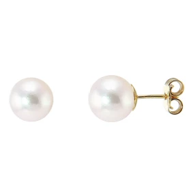  Boucles d oreilles Or Jaune 750 Perles Akoya 8mm .Diamètre des perles : 8mm .Système fermeture : poussettes Perles Grade ...
