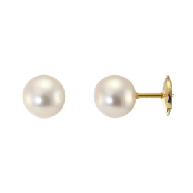  Boucles d oreilles Or Jaune 750 Perles culture Akoya 7mm Diamètre des perles : 7mm Système fermeture : Fermoir sécurisé A...