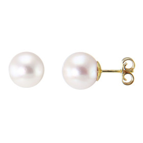 Boucles d oreilles Or Jaune 750 Perles culture Akoya Diamètre des perles culture : 8.5mm Système fermeture : poussettes P...